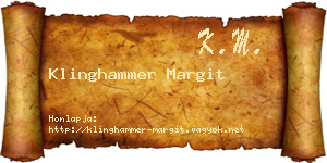 Klinghammer Margit névjegykártya