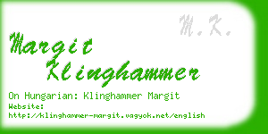 margit klinghammer business card